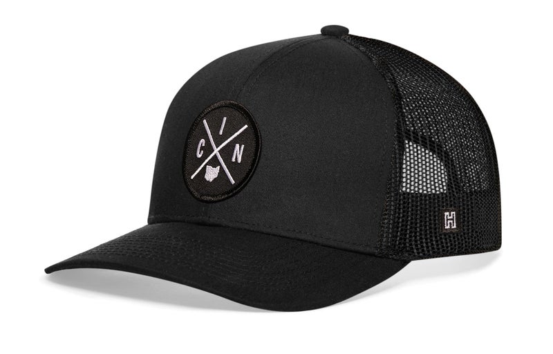 HAKA Cincinnati Black Trucker Hat â€“ CIN Mesh Snapback Cap for Men, Women & Golf, City X Design Baseball Dad Hat - Image 2